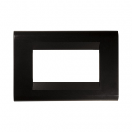 Placca TL 3 Posti Nero compatibile con Bticino Living Classic - Feb Elettrica